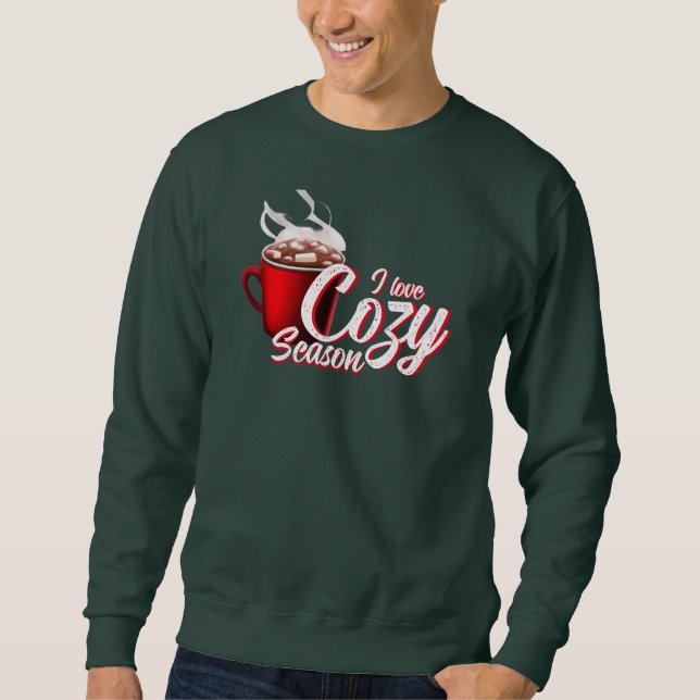 I Love Cosy Season White Script Sweatshirt (Front)
