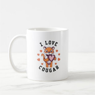 I Love Cougar Cool Design Coffee Mug