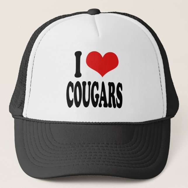 I Love Cougars Trucker Hat (Front)