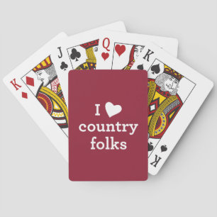 I Love Country Folks Playing Cards