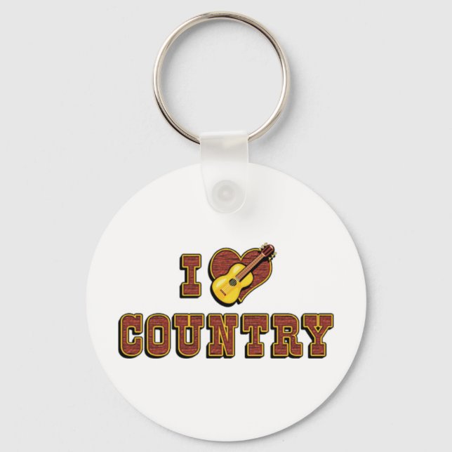I Love Country Keychain (Front)