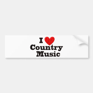 I Love Country Music Bumper Sticker