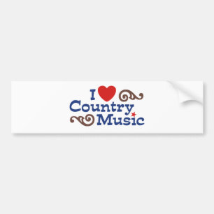 I Love Country Music Bumper Sticker