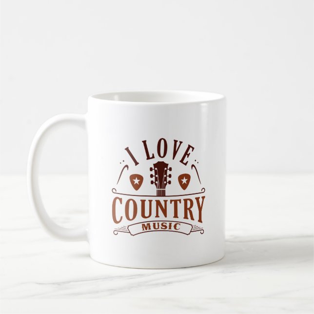 I Love Country Music Coffee Mug (Left)