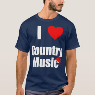 I love Country Music cowboy hat guitar music genre T-Shirt