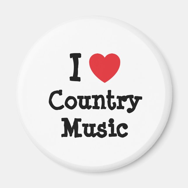 I love Country Music heart custom personalised Magnet (Front)