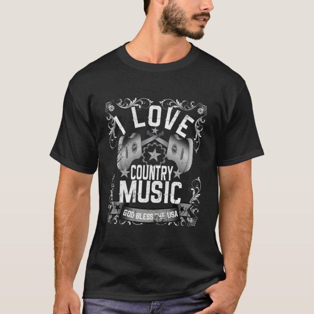 I Love Country Music Hoodie Fan Of Country Music V T-Shirt (Front)