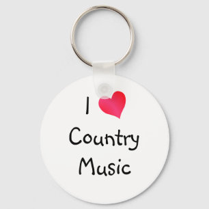 I Love Country Music Key Ring