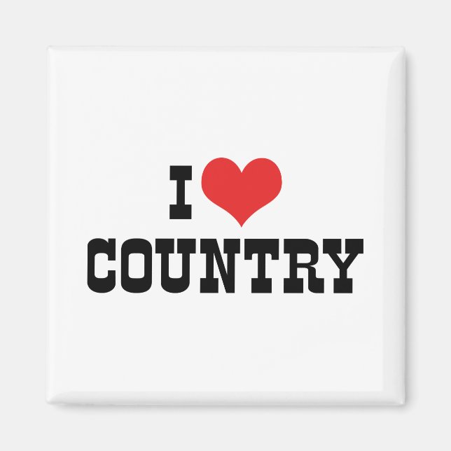 I Love Country Music Magnet (Front)