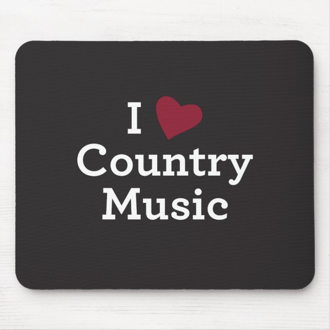 I Love Country Music Mouse Mat (Front)