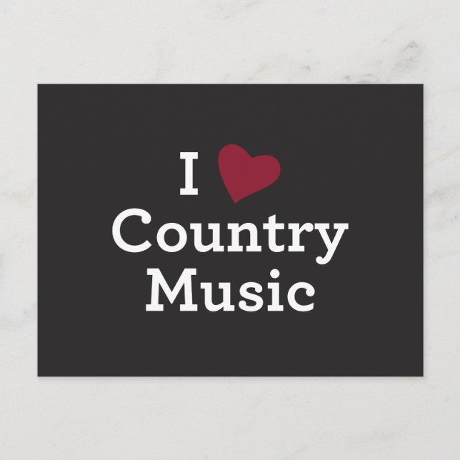 I Love Country Music Postcard (Front)