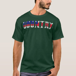 I Love Country Music Retro Vintage Guitar American T-Shirt