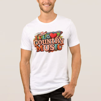 I Love Country Music – Retro Western Style Design Tri-Blend Shirt