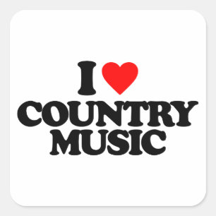 I LOVE COUNTRY MUSIC SQUARE STICKER