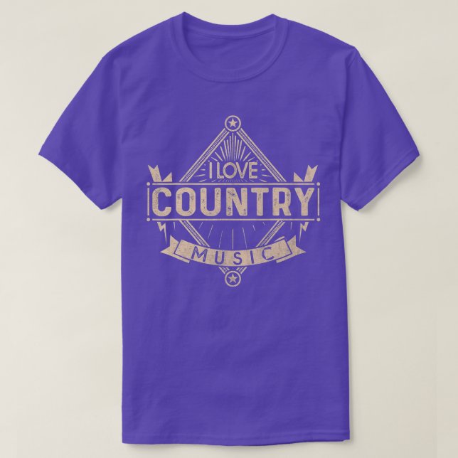 I Love Country Music  T-Shirt (Design Front)