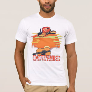 I Love Country Music - Vintage Western Design T-Shirt