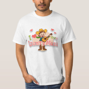 I Love Country Music - Vintage Western Design T-Shirt