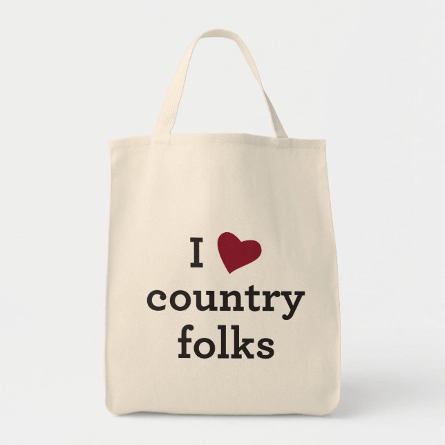 I Love Country Tote Bag (Front)