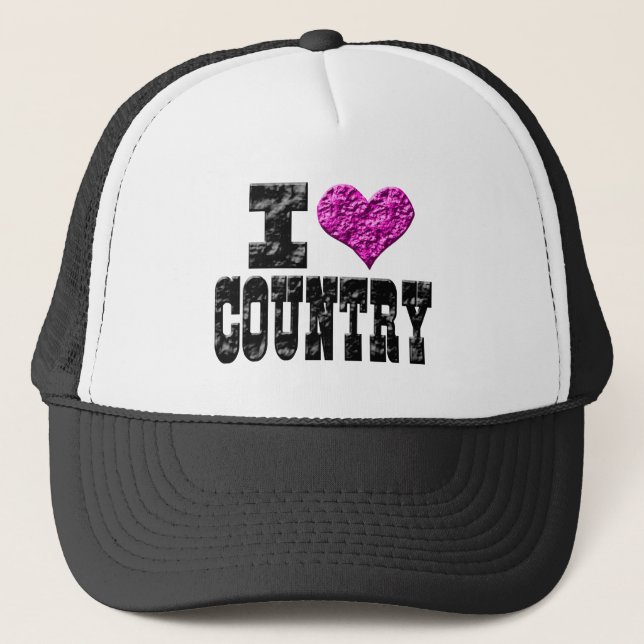 I Love Country Trucker Hat (Front)