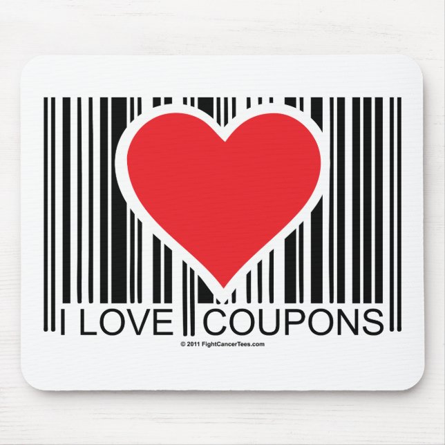 I Love Coupons Mouse Mat (Front)