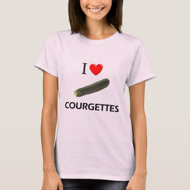 I Love Courgettes T-Shirt (Front)