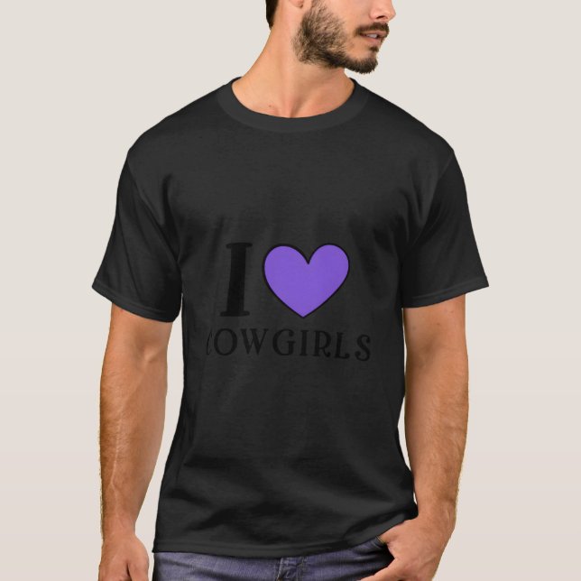 I Love Cow American Western Rodeo T-Shirt (Front)