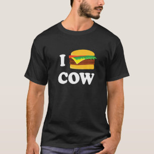 I Love Cow Fast Food Meat Graphic T-Shirt