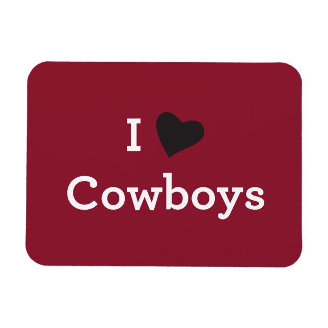 I Love Cowboys Magnet (Horizontal)