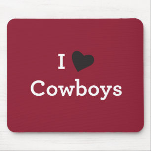 I Love Cowboys Mouse Mat