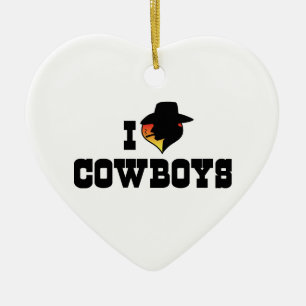 I Love Cowboys Ornament