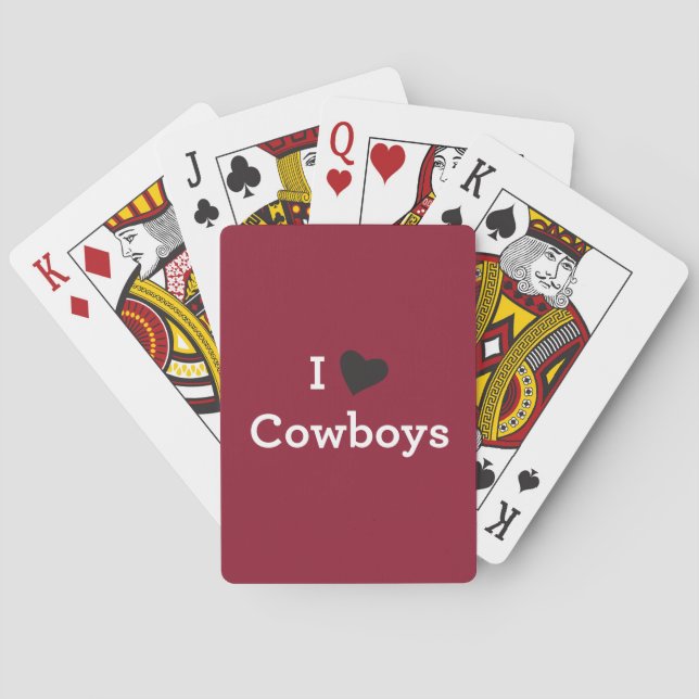 I Love Cowboys Playing Cards (Back)