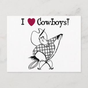I Love Cowboys Postcard