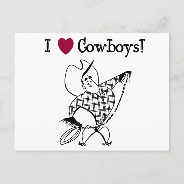 I Love Cowboys Postcard (Front)
