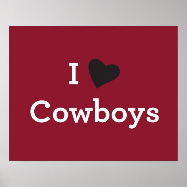I Love Cowboys Poster (Front)
