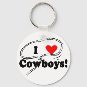 I Love Cowboys T-shirts and Gifts. Key Ring