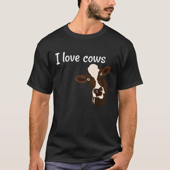I Love cows Awesome cow Farmer Animal  Farm Animal T-Shirt (Front)