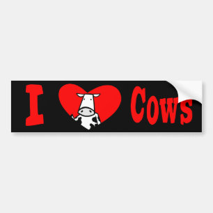 I Love Cows Bumper Sticker