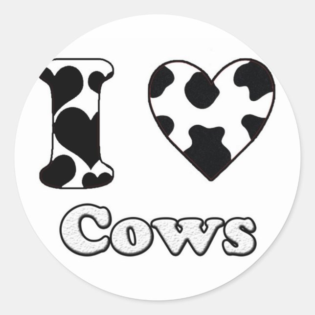 I love cows classic round sticker (Front)