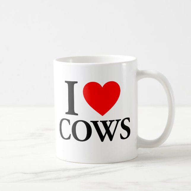 I Love Cows Coffee Mug (Right)