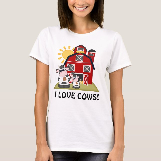 I love cows Country womens t-shirt (Front)