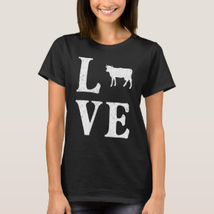 I Love Cows Cow Dairy Farmer Farm T-Shirt