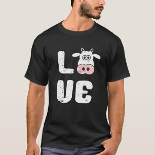 I Love Cows Cow Farmer Farming Funny T-Shirt