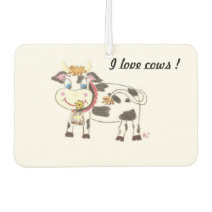 I love cows custom heart car air freshener