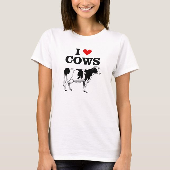 I love cows fun t-shirt (Front)