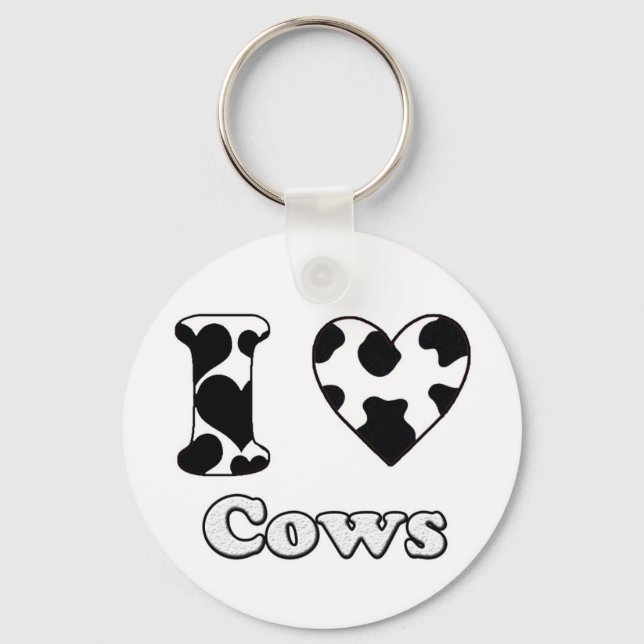 I love Cows Key Ring (Front)
