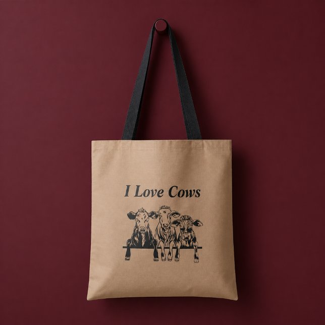 I Love Cows Tote Bag (Creator Uploaded)