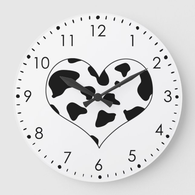 I Love Cows Wall Clock (Front)