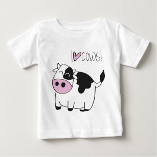 I love cowsI Love Cows - cute funny cartoon cow Baby T-Shirt
