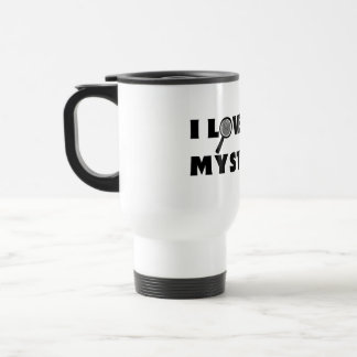 I Love Cozy Mysteries Travel Mug in White & Black