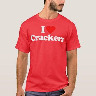 I Love Crackers Heart Funny  T-Shirt